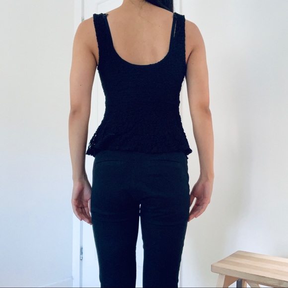 Lace black peplum tank top - Picture 4 of 5